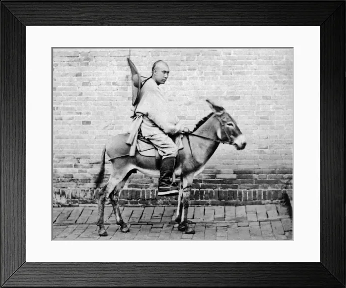 Framed Print : Man on a donkey, China Framed Print : Man on a donkey, China