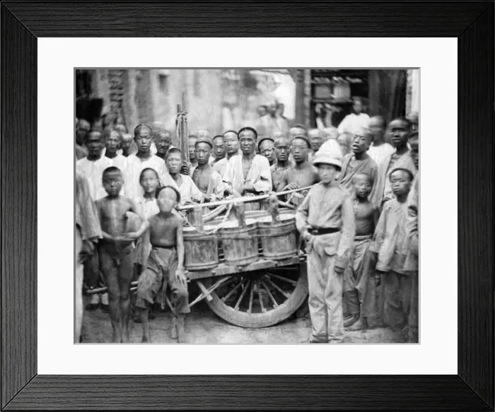 Framed Print : Water cart, Tientsin (Tianjin), China Framed Print : Water cart, Tientsin (Tianjin), China