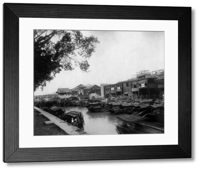 Framed Print : Boats at Canton (Guangzhou), China Framed Print : Boats at Canton (Guangzhou), China