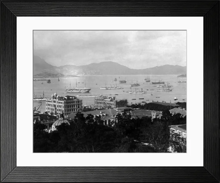 Framed Print : View of harbour, Hong Kong, China Framed Print : View of harbour, Hong Kong, China
