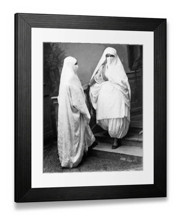 Framed Print : Veiled women, Algeria, North Africa Framed Print : Veiled women, Algeria, North Africa