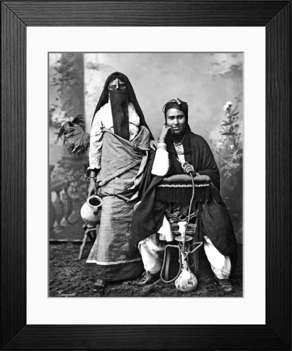 Framed Print : Two women with hookah, Egypt Framed Print : Two women with hookah, Egypt