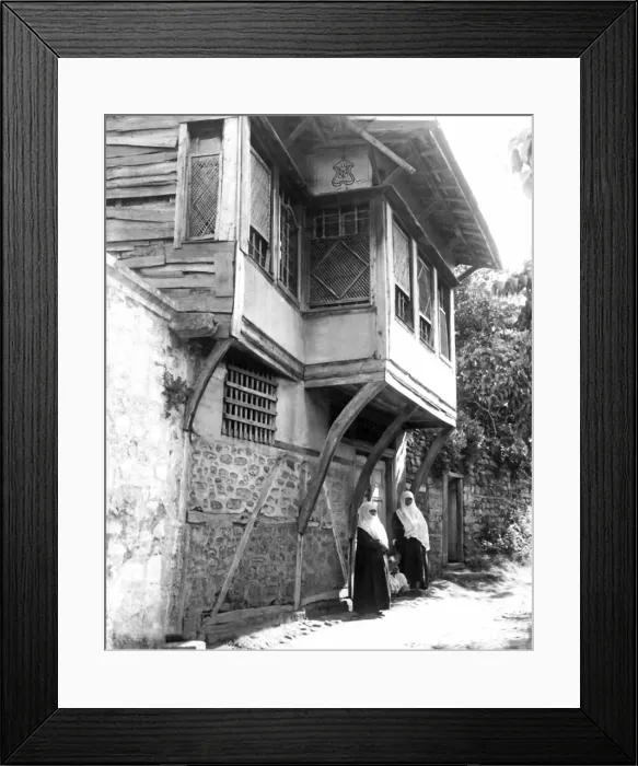 Framed Print : Two women outside house, Turkey Framed Print : Two women outside house, Turkey