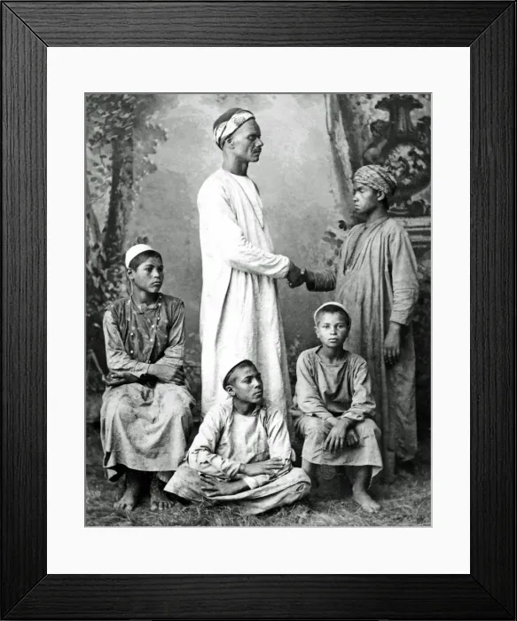 Framed Print : Egyptian man and boys Framed Print : Egyptian man and boys