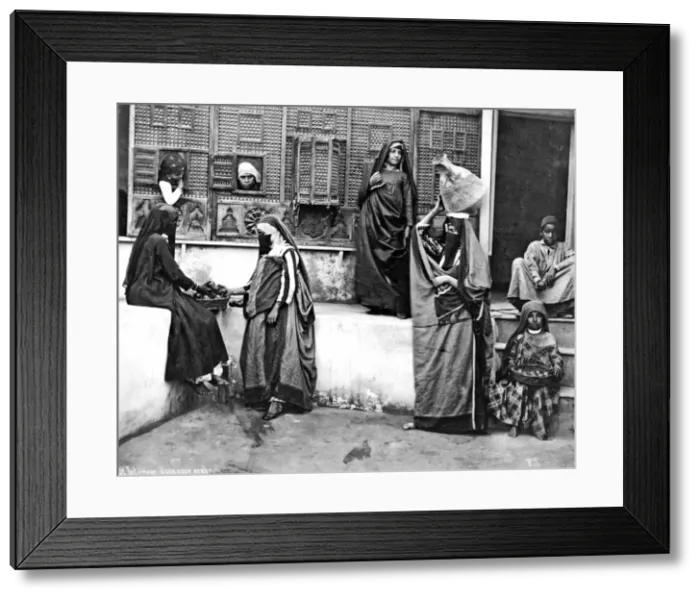 Framed Print : Arab courtyard scene, Egypt Framed Print : Arab courtyard scene, Egypt