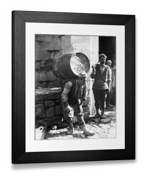 Framed Print : Street scene with Turkish porter Framed Print : Street scene with Turkish porter