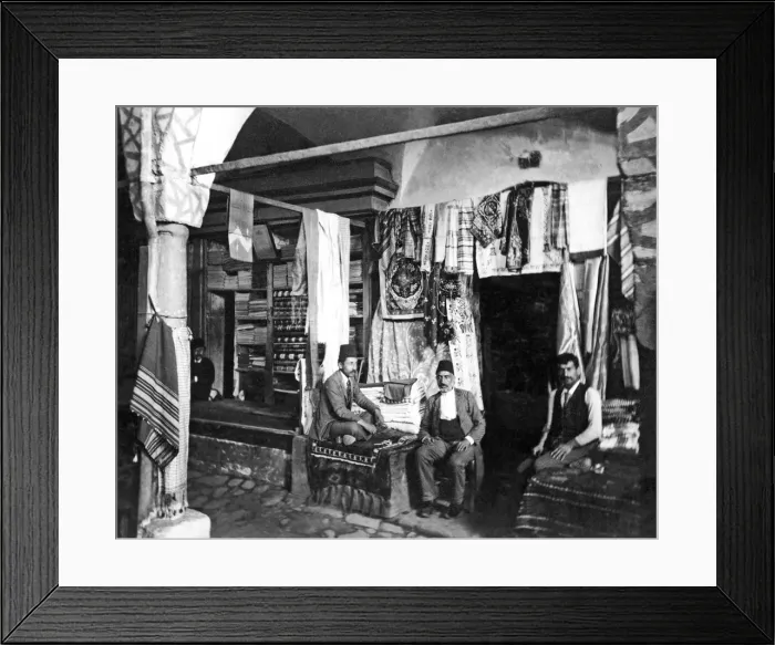 Framed Print : Men outside a Turkish bazaar Framed Print : Men outside a Turkish bazaar