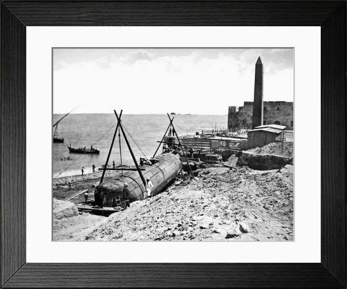 Framed Print : Moving Cleopatras Needle, Egypt Framed Print : Moving Cleopatras Needle, Egypt