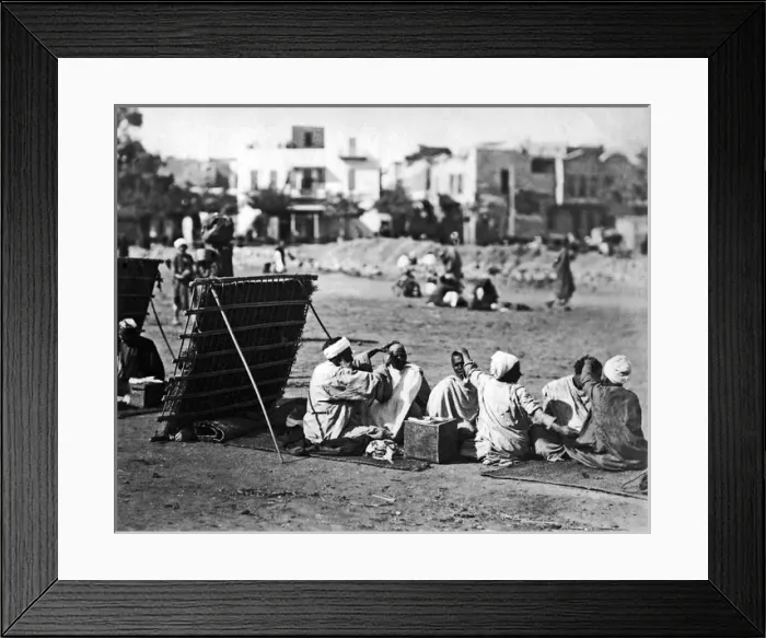 Framed Print : Street barbers, Egypt Framed Print : Street barbers, Egypt