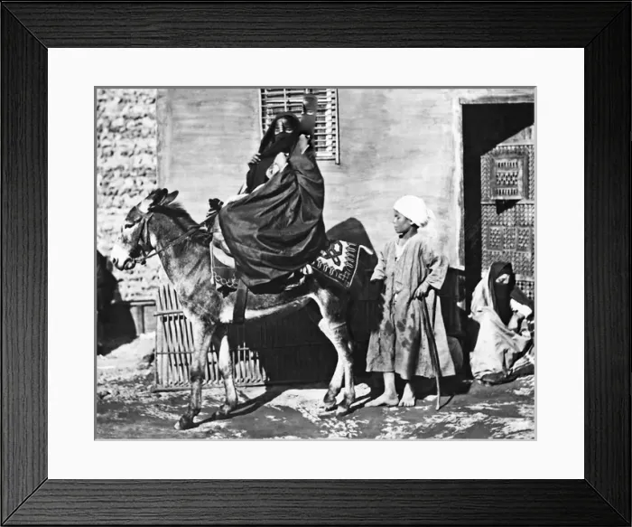 Framed Print : Woman on a donkey, Egypt Framed Print : Woman on a donkey, Egypt