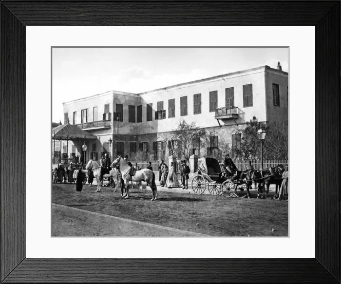 Framed Print : European tourists outside a hotel, Egypt Framed Print : European tourists outside a hotel, Egypt