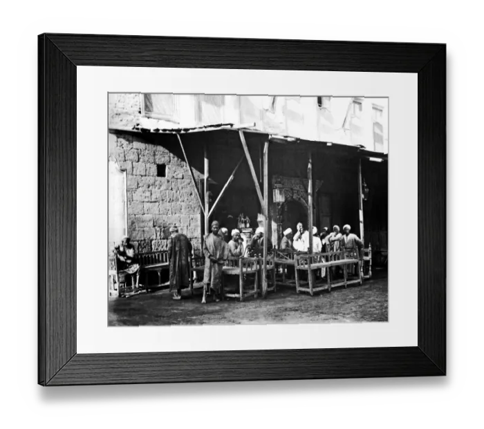 Framed Print : Men at a street cafe, Egypt Framed Print : Men at a street cafe, Egypt