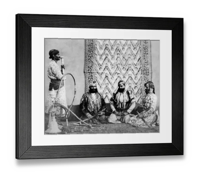 Framed Print : Gujur Sirdars with attendant, India Framed Print : Gujur Sirdars with attendant, India