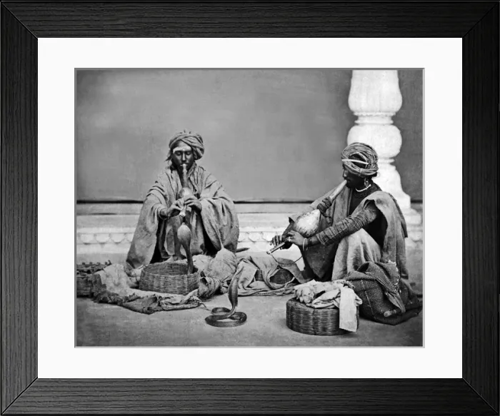 Framed Print : Two snake charmers, India Framed Print : Two snake charmers, India