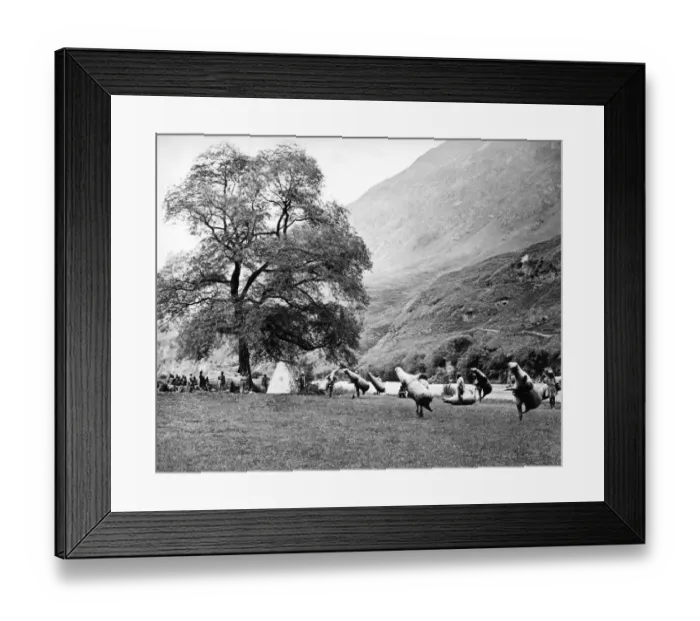 Framed Print : Mussocks (animal skins) for river crossing, India Framed Print : Mussocks (animal skins) for river crossing, India