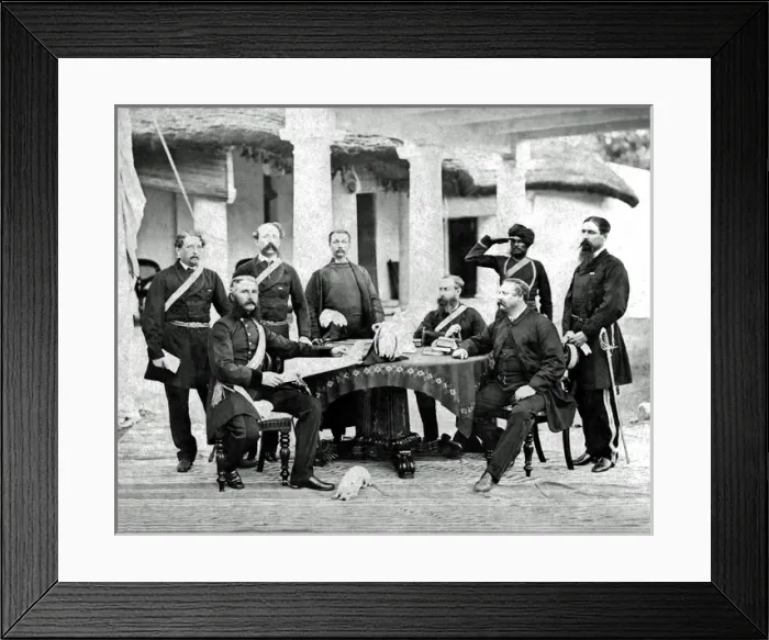 Framed Print : Major General Tombs VC, staff and dog, India Framed Print : Major General Tombs VC, staff and dog, India