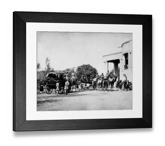 Framed Print : Governor of Punjab with camel carriages, India Framed Print : Governor of Punjab with camel carriages, India