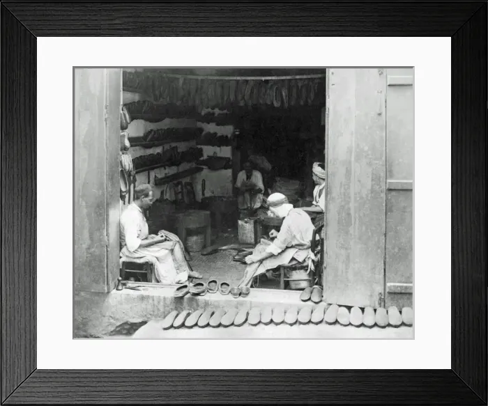 Framed Print : Cobblers shop, India Framed Print : Cobblers shop, India