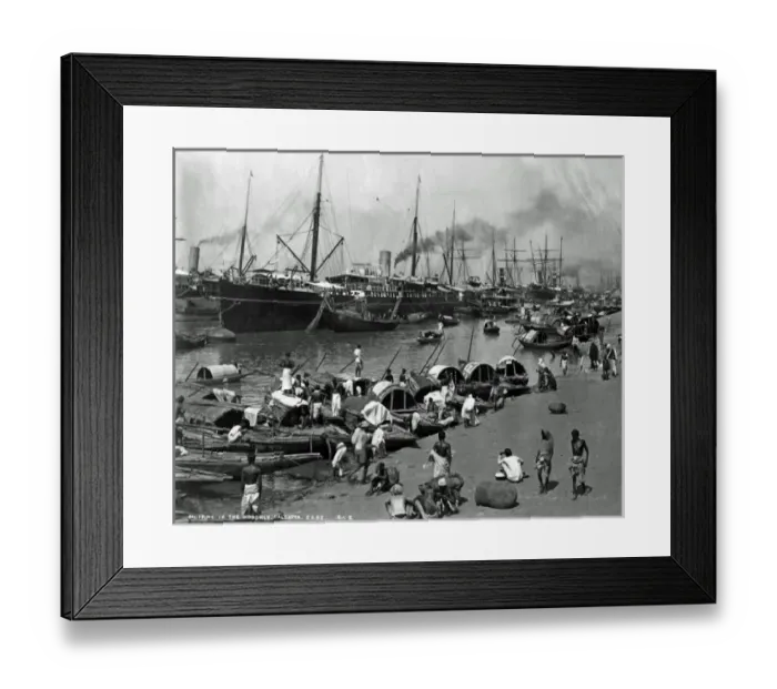Framed Print : Shipping on the River Hooghly, Calcutta, India Framed Print : Shipping on the River Hooghly, Calcutta, India