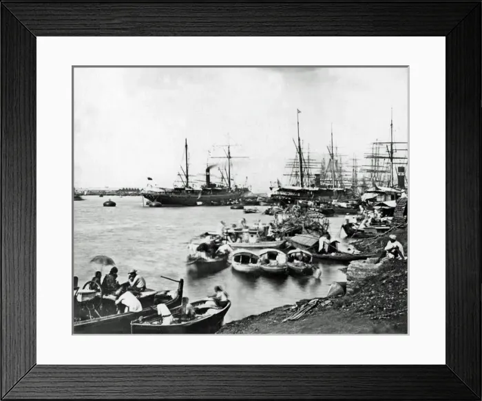Framed Print : Shipping on the River Hooghly, Calcutta, India Framed Print : Shipping on the River Hooghly, Calcutta, India