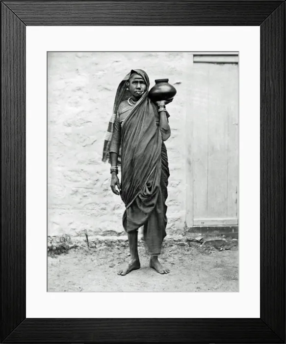 Framed Print : Indian woman carrying a jar Framed Print : Indian woman carrying a jar