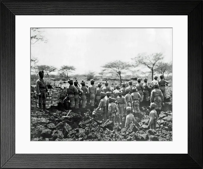 Framed Print : Indian sappers in a mine hole Framed Print : Indian sappers in a mine hole