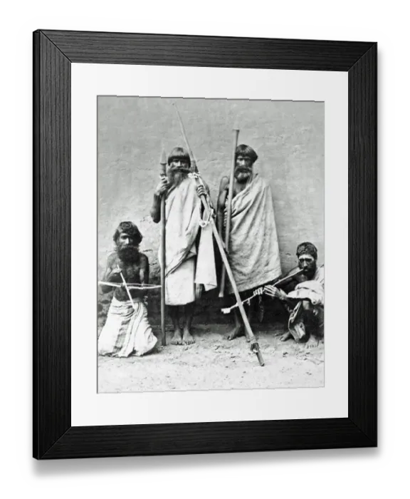 Framed Print : Group of Toda men, southern India Framed Print : Group of Toda men, southern India