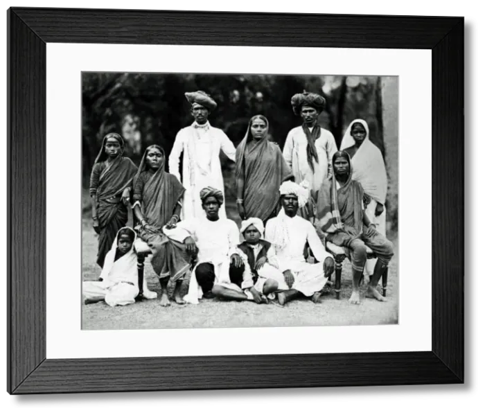 Framed Print : Group photo of Indian men, women and children Framed Print : Group photo of Indian men, women and children