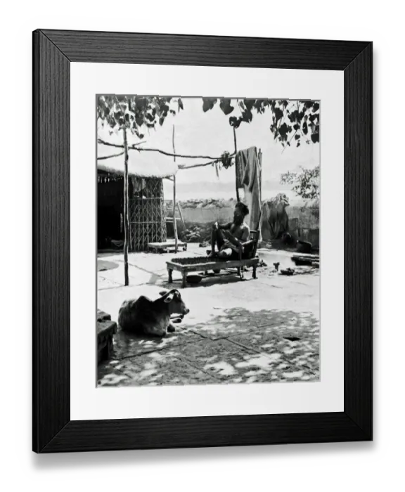 Framed Print : Fakir on bed of nails, India Framed Print : Fakir on bed of nails, India