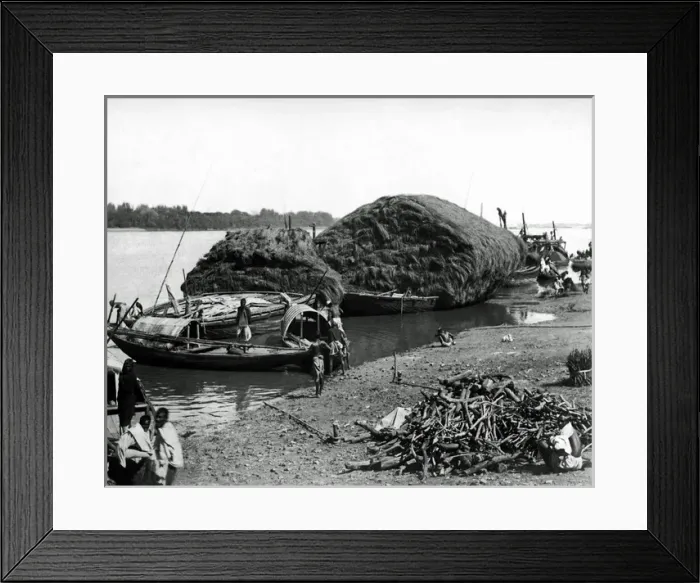 Framed Print : Cargo boats of the Hooghly River, Calcutta, India Framed Print : Cargo boats of the Hooghly River, Calcutta, India