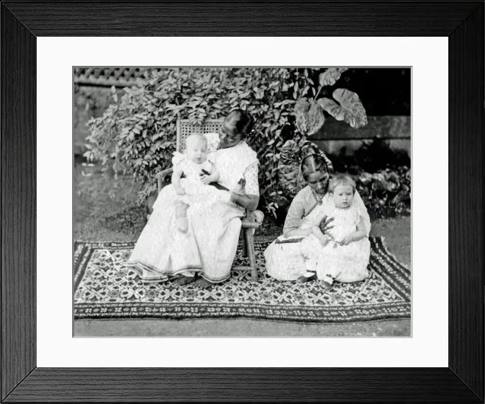 Framed Print : Colonial children and their Indian nurses Framed Print : Colonial children and their Indian nurses