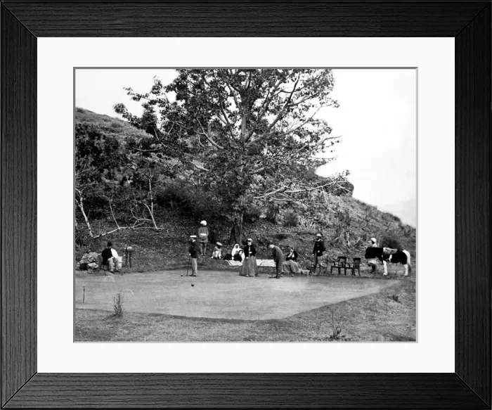 Framed Print : Colonials playing croquet, India Framed Print : Colonials playing croquet, India