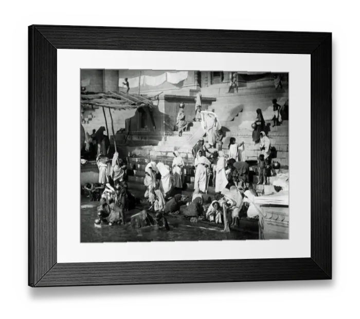 Framed Print : People washing clothes, India Framed Print : People washing clothes, India