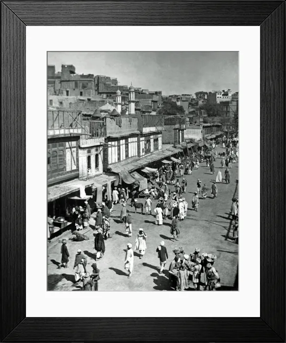 Framed Print : Street scene, possibly in Peshawar (now Pakistan) Framed Print : Street scene, possibly in Peshawar (now Pakistan)