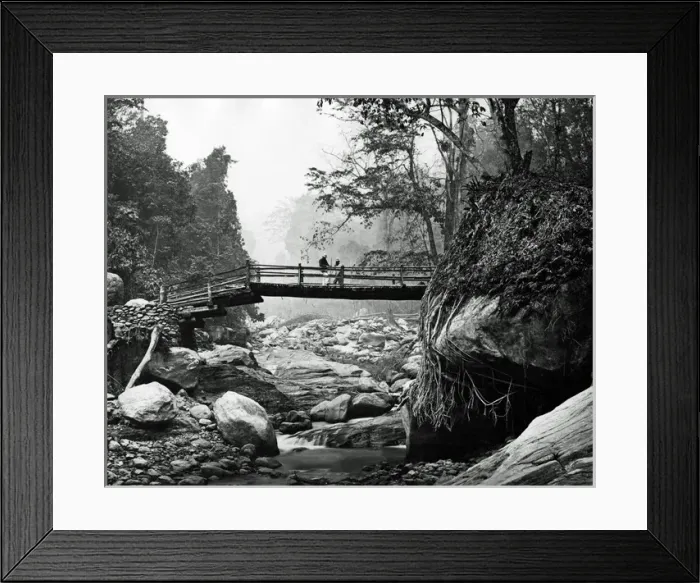 Framed Print : Bridge over Rungnoo River, Darjeeling, India