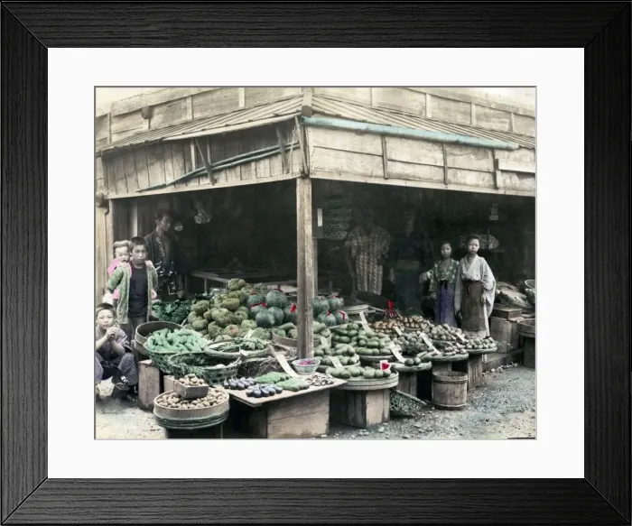 Framed Print : Vegetable stall, Japan Framed Print : Vegetable stall, Japan