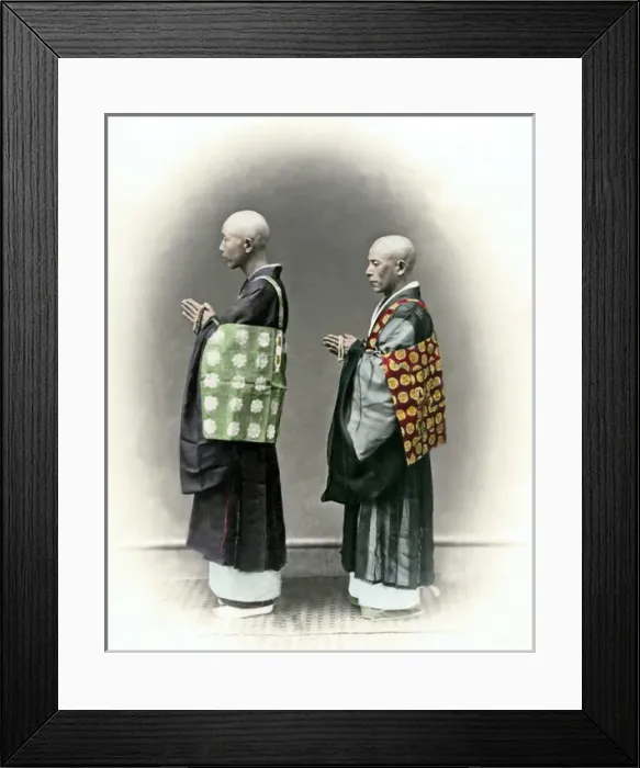 Framed Print : Two Buddhist priests, Japan Framed Print : Two Buddhist priests, Japan