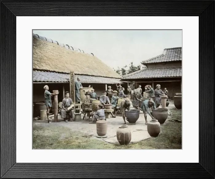 Framed Print : Potters at work, Japan Framed Print : Potters at work, Japan