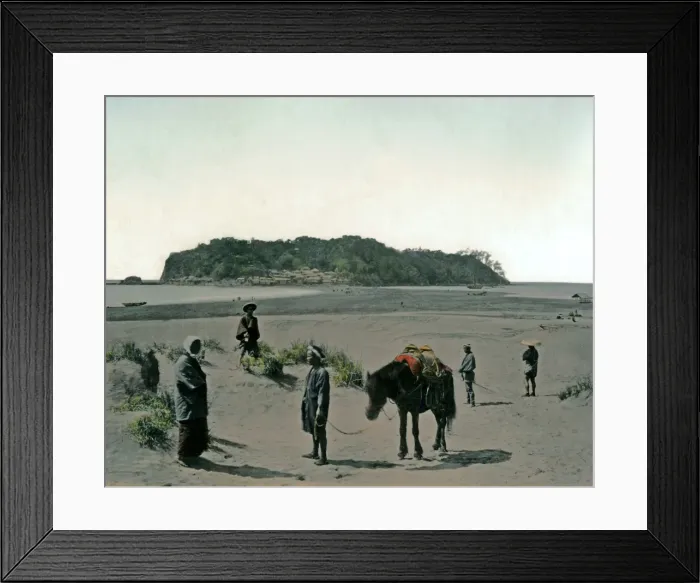 Framed Print : Scene on a beach, Enoshima, Japan Framed Print : Scene on a beach, Enoshima, Japan