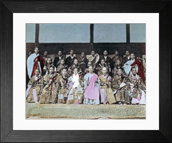 Framed Print : Buddhist priests, Japan Framed Print : Buddhist priests, Japan