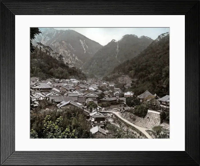 Framed Print : Hillside village, Japan Framed Print : Hillside village, Japan