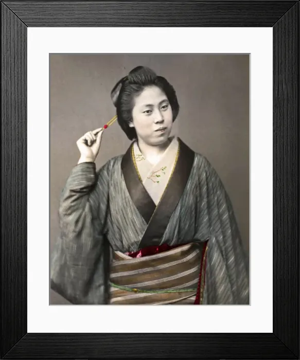 Framed Print : Geisha with hairpin, Japan Framed Print : Geisha with hairpin, Japan