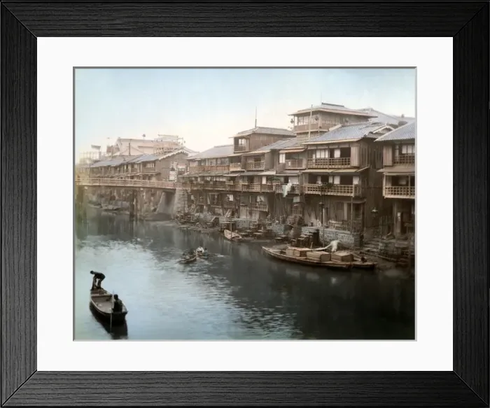 Framed Print : Canal, Osaka, Japan Framed Print : Canal, Osaka, Japan