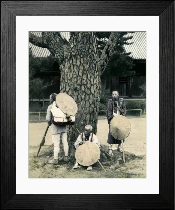 Framed Print : Three pilgrims, Japan Framed Print : Three pilgrims, Japan