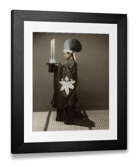 Framed Print : Shinto priest making offering, Japan Framed Print : Shinto priest making offering, Japan