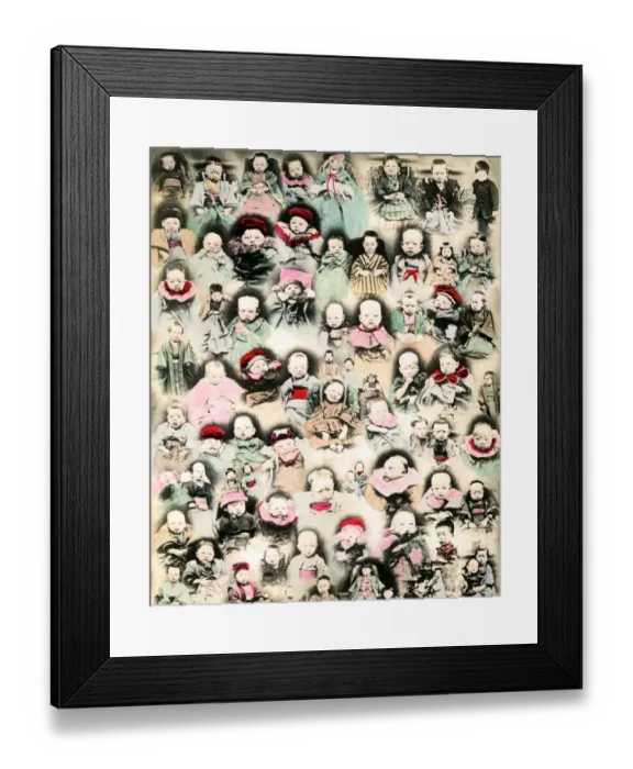 Framed Print : Composite of babies and children, Japan Framed Print : Composite of babies and children, Japan