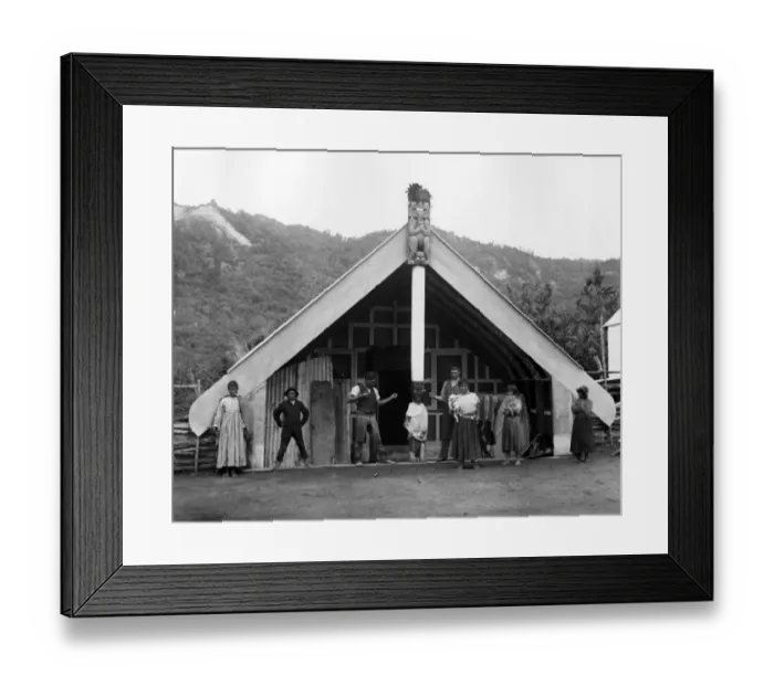 Framed Print : Maori group outside building, New Zealand Framed Print : Maori group outside building, New Zealand