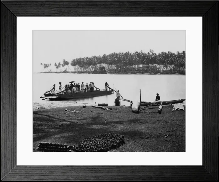 Framed Print : Ferry boat, Negombo, Ceylon (Sri Lanka) Framed Print : Ferry boat, Negombo, Ceylon (Sri Lanka)