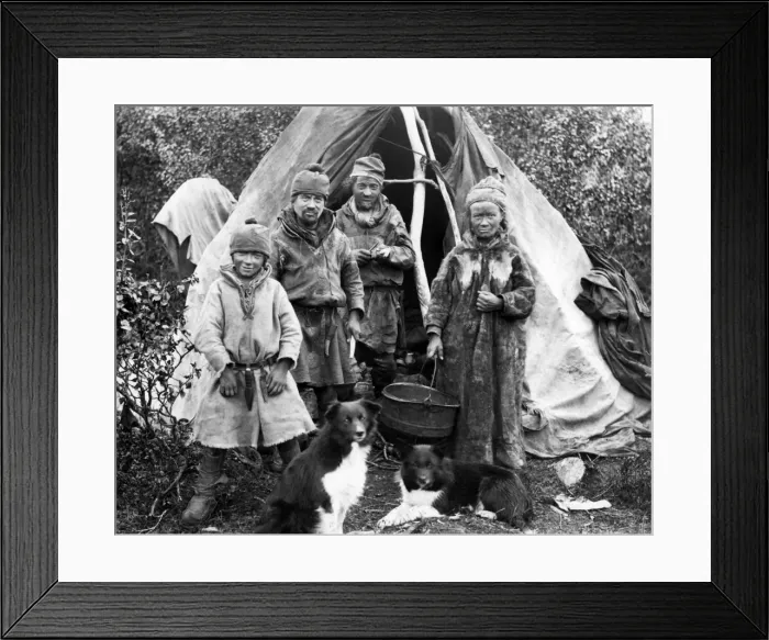 Framed Print : Sami family, Arctic area of Sapmi Framed Print : Sami family, Arctic area of Sapmi
