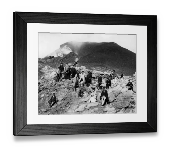 Framed Print : Tourists on Mount Vesuvius, Italy Framed Print : Tourists on Mount Vesuvius, Italy